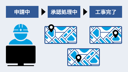 申請状況のリアルタイム確認(指定工事店)